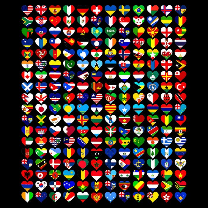 Heart Flags Of The Countries Of The World Flags Unity Day 7-Panel Snapback Hat