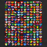 Heart Flags Of The Countries Of The World Flags Unity Day Knit Cap Winter Beanie