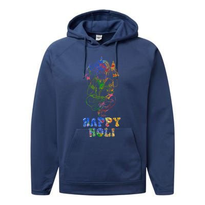 Happy Festival Of Colors Happy Holi Ganesha For Hindu Indian Funny Gift Performance Fleece Hoodie