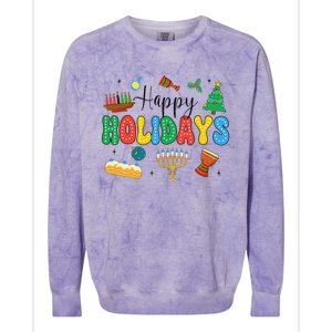 Hanukkah Festival Of Lights Happy Chanukah Happy Holidays Colorblast Crewneck Sweatshirt