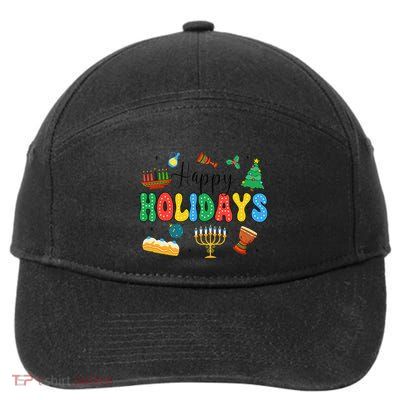 Hanukkah Festival Of Lights Happy Chanukah Happy Holidays 7-Panel Snapback Hat