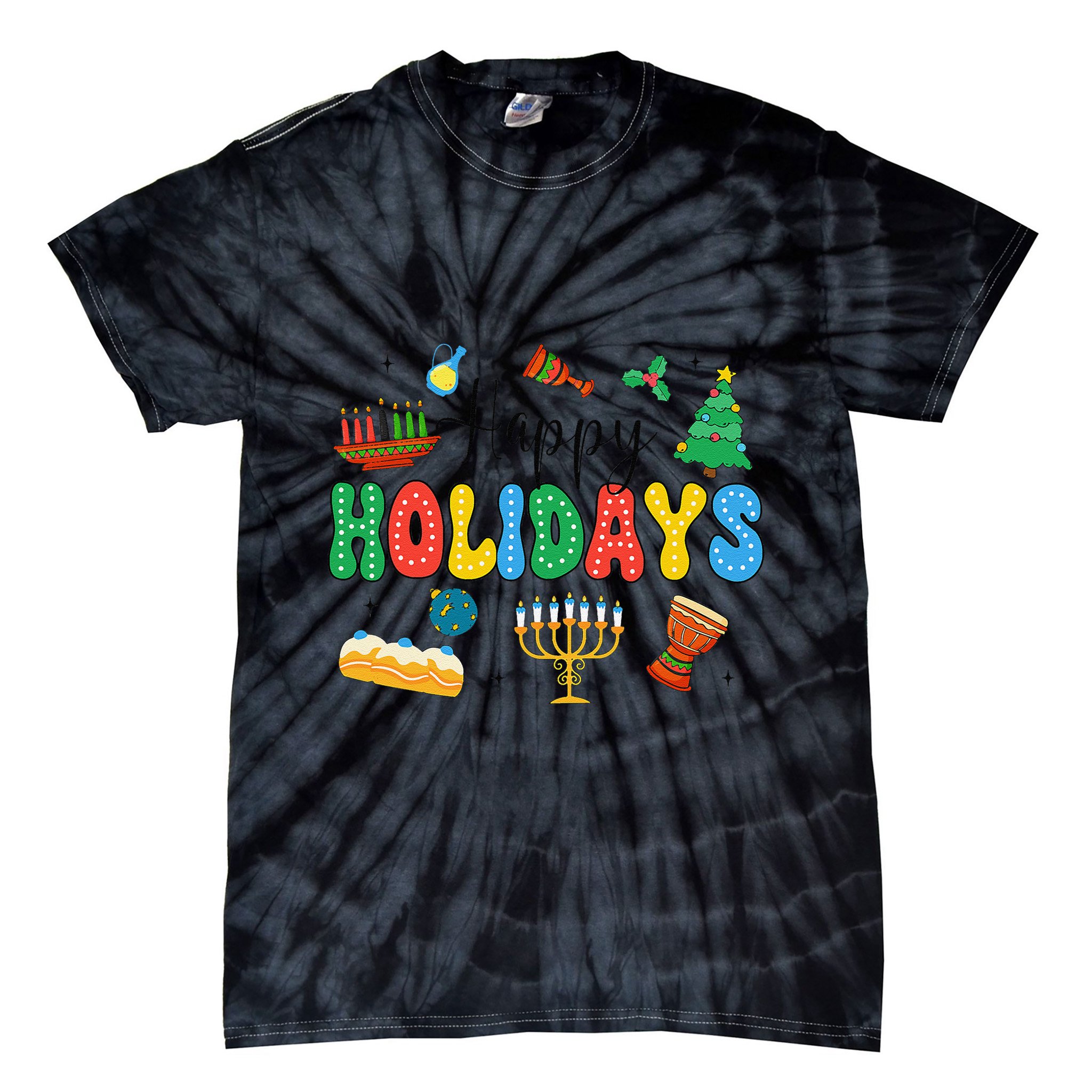 Hanukkah Festival Of Lights Happy Chanukah Happy Holidays Tie-Dye T-Shirt