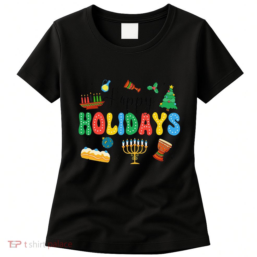 Hanukkah Festival Of Lights Happy Chanukah Happy Holidays Womens T-Shirt