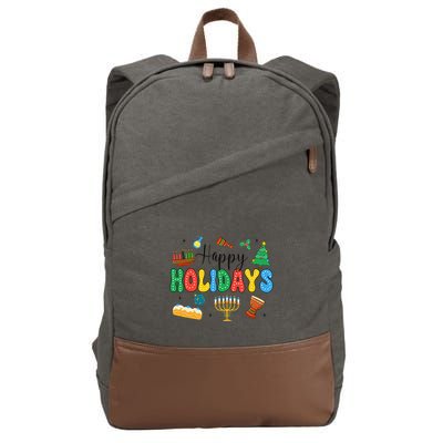 Hanukkah Festival Of Lights Happy Chanukah Happy Holidays Cotton Canvas Backpack