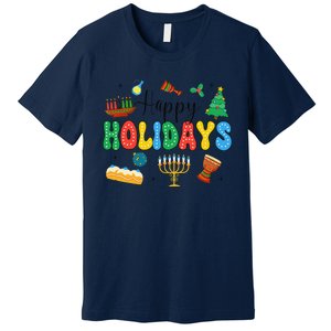 Hanukkah Festival Of Lights Happy Chanukah Happy Holidays Premium T-Shirt