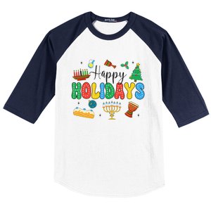 Hanukkah Festival Of Lights Happy Chanukah Happy Holidays Baseball Sleeve Shirt