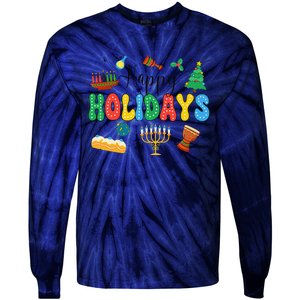 Hanukkah Festival Of Lights Happy Chanukah Happy Holidays Tie-Dye Long Sleeve Shirt