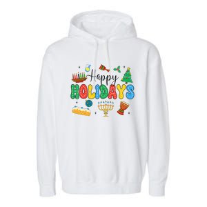 Hanukkah Festival Of Lights Happy Chanukah Happy Holidays Garment-Dyed Fleece Hoodie