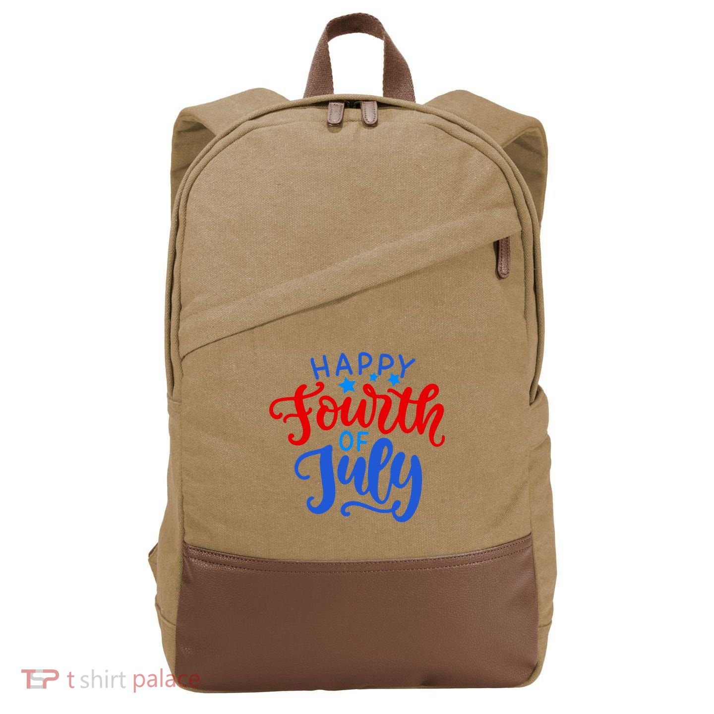 Happy Fourth Of July Celebration Cotton Canvas Backpack