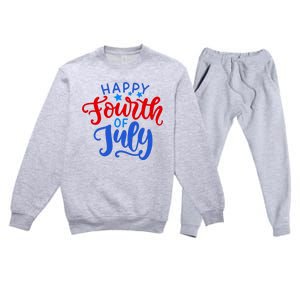 Happy Fourth Of July Celebration Premium Crewneck Sweatsuit Set