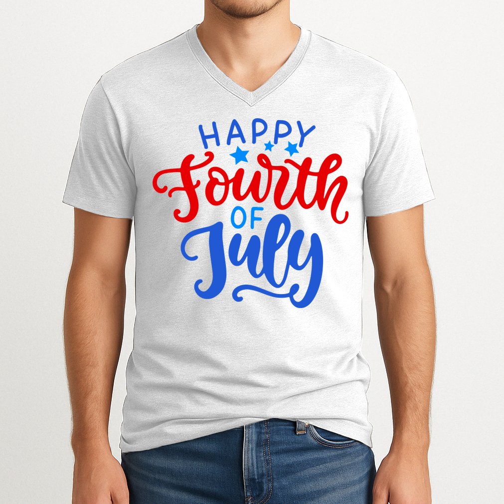 Happy Fourth Of July Celebration V-Neck T-Shirt