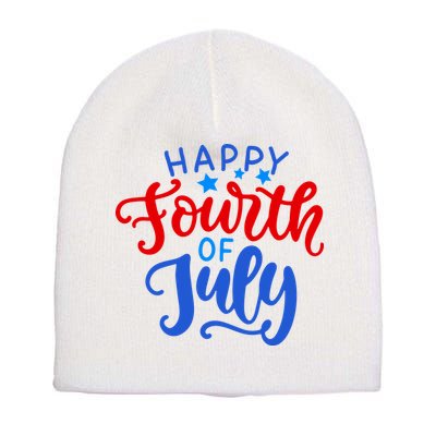 Happy Fourth Of July Celebration Short Acrylic Beanie