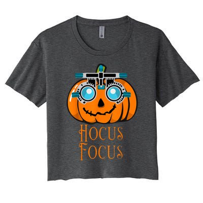 Hocus Focus Optometry Halloween Optometrist Eye Doctor Funny Women's Crop Top Tee