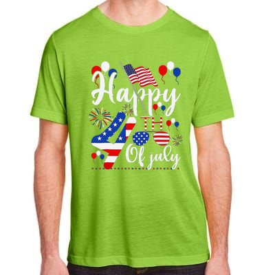 Happy Fourth Of July Patriotic Us American Flag 4th Of July Adult ChromaSoft Performance T-Shirt