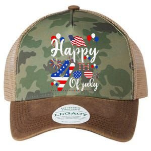 Happy Fourth Of July Patriotic Us American Flag 4th Of July Legacy Tie Dye Trucker Hat