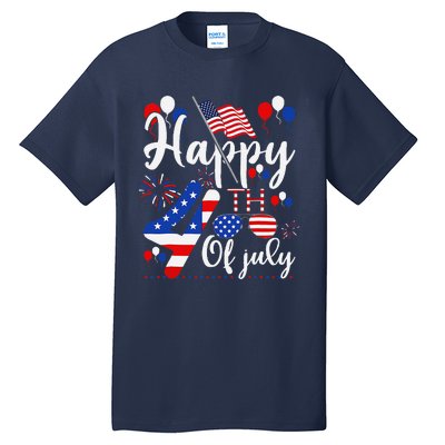 Happy Fourth Of July Patriotic Us American Flag 4th Of July Tall T-Shirt