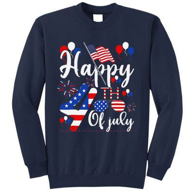 Happy Fourth Of July Patriotic Us American Flag 4th Of July Tall Sweatshirt