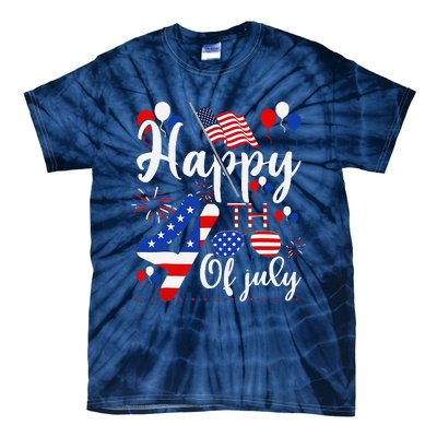 Happy Fourth Of July Patriotic Us American Flag 4th Of July Tie-Dye T-Shirt