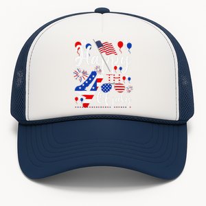 Happy Fourth Of July Patriotic Us American Flag 4th Of July Trucker Hat