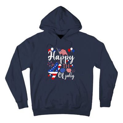 Happy Fourth Of July Patriotic Us American Flag 4th Of July Tall Hoodie