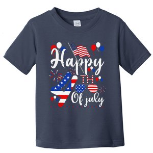 Happy Fourth Of July Patriotic Us American Flag 4th Of July Toddler T-Shirt