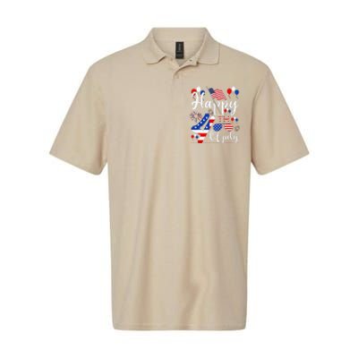 Happy Fourth Of July Patriotic Us American Flag 4th Of July Softstyle Adult Sport Polo