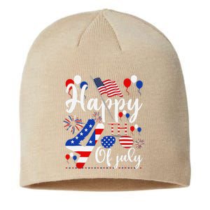 Happy Fourth Of July Patriotic Us American Flag 4th Of July Sustainable Beanie