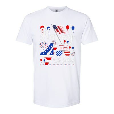 Happy Fourth Of July Patriotic Us American Flag 4th Of July Softstyle CVC T-Shirt