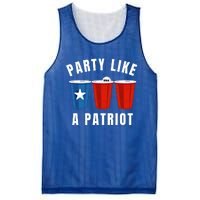 Happy Fourth Of July Party Like Patriot Funny Beer Pong Usa Gift Mesh Reversible Basketball Jersey Tank