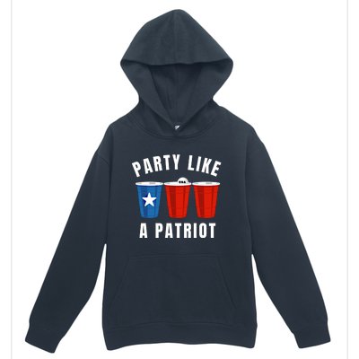 Happy Fourth Of July Party Like Patriot Funny Beer Pong Usa Gift Urban Pullover Hoodie