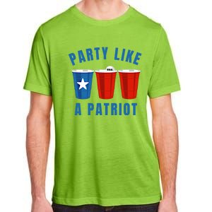 Happy Fourth Of July Party Like Patriot Funny Beer Pong Usa Funny Gift Adult ChromaSoft Performance T-Shirt