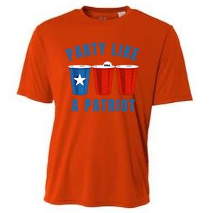 Happy Fourth Of July Party Like Patriot Funny Beer Pong Usa Funny Gift Cooling Performance Crew T-Shirt