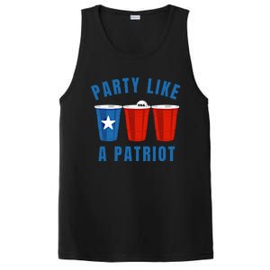 Happy Fourth Of July Party Like Patriot Funny Beer Pong Usa Funny Gift PosiCharge Competitor Tank