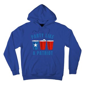 Happy Fourth Of July Party Like Patriot Funny Beer Pong Usa Funny Gift Hoodie