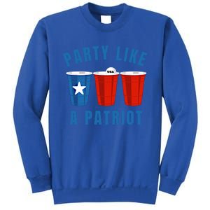 Happy Fourth Of July Party Like Patriot Funny Beer Pong Usa Funny Gift Sweatshirt