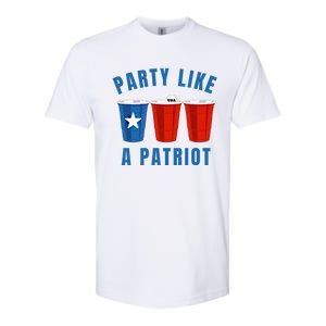 Happy Fourth Of July Party Like Patriot Funny Beer Pong Usa Funny Gift Softstyle CVC T-Shirt