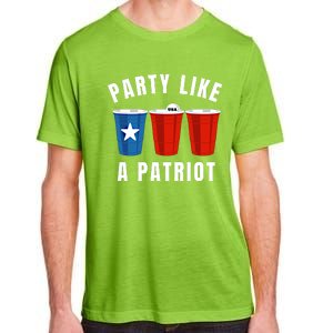 Happy Fourth Of July Party Like Patriot Funny Beer Pong Usa Funny Gift Adult ChromaSoft Performance T-Shirt