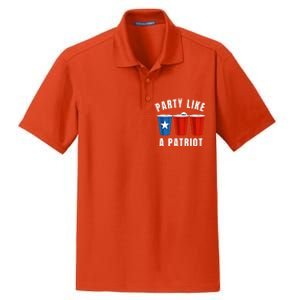 Happy Fourth Of July Party Like Patriot Funny Beer Pong Usa Funny Gift Dry Zone Grid Polo