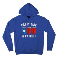 Happy Fourth Of July Party Like Patriot Funny Beer Pong Usa Funny Gift Hoodie