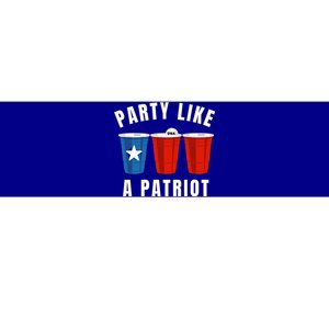 Happy Fourth Of July Party Like Patriot Funny Beer Pong Usa Funny Gift Bumper Sticker