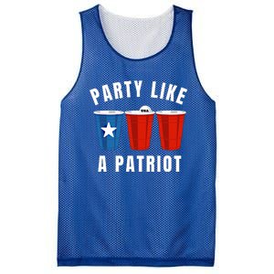 Happy Fourth Of July Party Like Patriot Funny Beer Pong Usa Funny Gift Mesh Reversible Basketball Jersey Tank