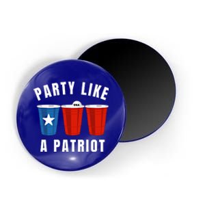 Happy Fourth Of July Party Like Patriot Funny Beer Pong Usa Funny Gift Magnet