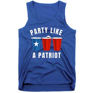 Happy Fourth Of July Party Like Patriot Funny Beer Pong Usa Funny Gift Tank Top