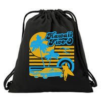 Hawaii Five O 5 0 Surfer Drawstring Bag