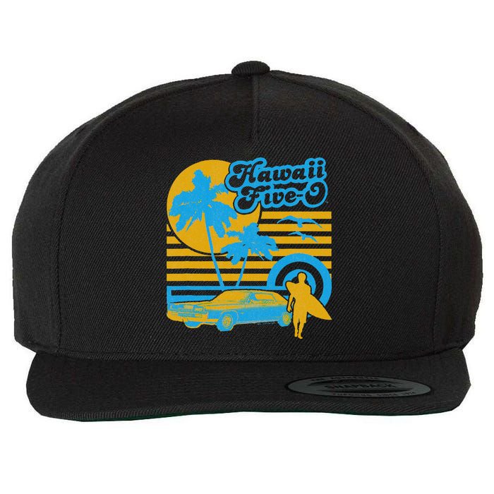 Hawaii Five O 5 0 Surfer Wool Snapback Cap