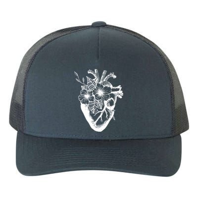 Heart Flowers Open Heart Surgery Transplant Bypass Recovery Cool Gift Yupoong Adult 5-Panel Trucker Hat