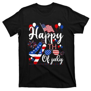 Happy Fourth Of July Patriotic Us American Flag 4th Of July T-Shirt