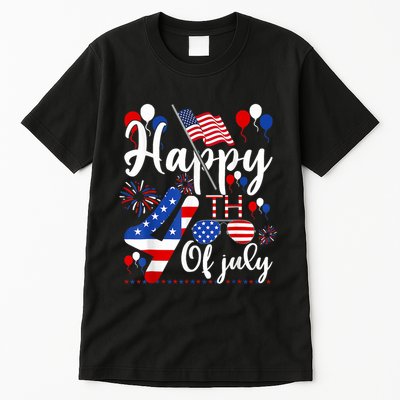 Happy Fourth Of July Patriotic Us American Flag 4th Of July Tall T-Shirt