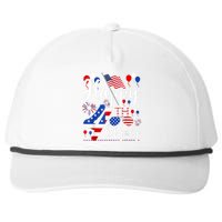 Happy Fourth Of July Patriotic Us American Flag 4th Of July Snapback Five-Panel Rope Hat