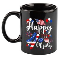 Happy Fourth Of July Patriotic Us American Flag 4th Of July 11oz C Handle Ceramic Mug